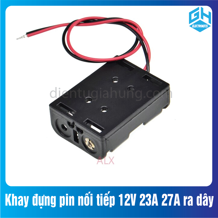 Khay đựng pin nối tiếp 12V 23A ra dây
