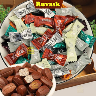   100G  Kẹo Cà Phê Không Đường Mix 8 Vị Thơm Ngon - Kẹo Cafe Không Đường Mix Vị - Kẹo Coffee Candy Ruvask 