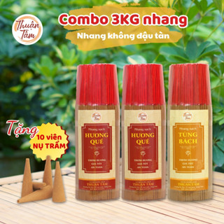 3KG Nhang Sạch [CHÂN ĐỎ] - Nhang Quế, Nhang Tùng Bách - nhiều độ dài - ít khói, dịu nhẹ, nhang xanh