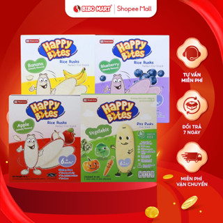  Bánh Gạo Ăn Dặm Happy Bites Cho Bé Trên 6 Tháng Nhiều Vị Dâu Chuối Táo Rau Củ - Bibomart 