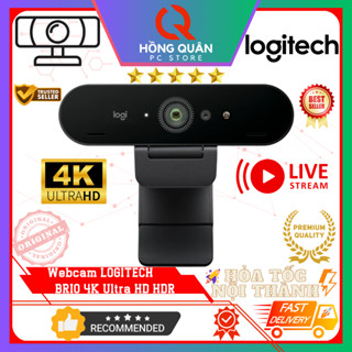 Webcam Logitech BRIO - 4K Ultra HD (Tự động chỉnh sáng & Lấy nét, Mic kép to rõ bỏ tiếng ồn, Góc rộng 78 độ) nobox New