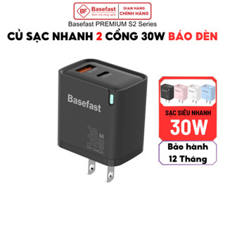 Củ sạc nhanh 30W Basefast Cốc sạc 2 cổng chống quá tải nhiệt siêu bền cho phone, Android ,...