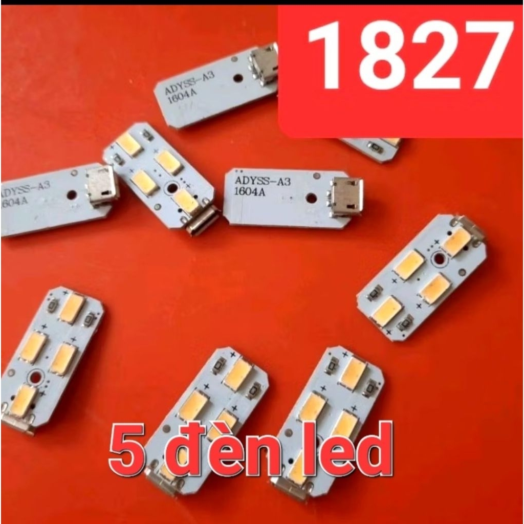 5 đèn led mini siêu sáng 5v ( nguồn vào cổng sạc micro usb)