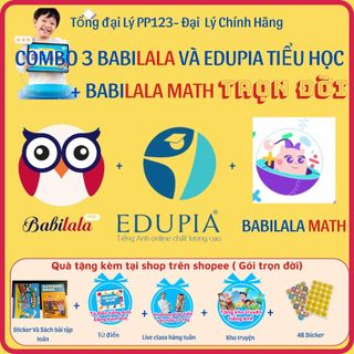 Combo 4: Babilala Math+ Babilala Tiếng anh + Edupia tiểu học + edupia THCS Trọn đời kèm quà