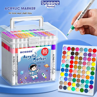  Hộp màu Marker Acrylic 120 màu màu sắc tươi sáng nhanh khô không lem an toàn cho trẻ nhỏ màu vẽ 