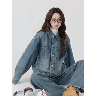  Áo khoác jean bò nữ croptop xanh phong cách Hàn Quốc trẻ trung năng động Jeanelle Store 