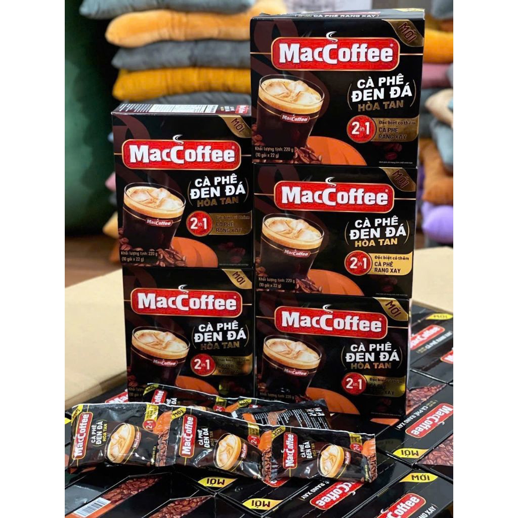 Combo 10  Hộp Cà Phê Đen Đá _ Sữa Đá Hoà Tan MacCoffee (Cà Phê PHỐ) (Hộp10 Gói