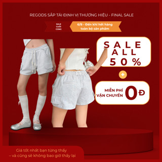 [ FINAL SALE ALL 50% ] Quần short nữ nỉ chân cua lưng thun dây rút, phối túi hộp local brand trẻ trung cá tính