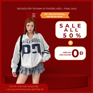 [ FINAL SALE ALL 50% ] Áo khoác Cropped holy soul  vải PCG form rộng nữ Regods - JACKET CROPPED HOLY SOUL