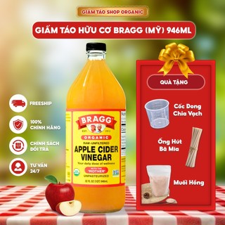 Giấm Táo Bragg (Mỹ) - Giấm Mẹ Tự Nhiên, Hỗ Trợ Sức Khỏe Toàn Diện 946ml