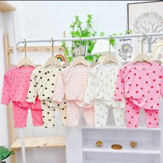 Set 4 bộ quần áo dài tay thun tăm lụa CUỐN BIÊN cho bé