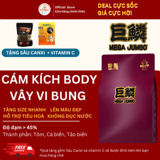  Cám cá chép sư tử phi tần MEGA JUMBO| Đạm cực cao|Kích size siêu nhanh ,Tiêu hóa tốt |Ko đục nước 