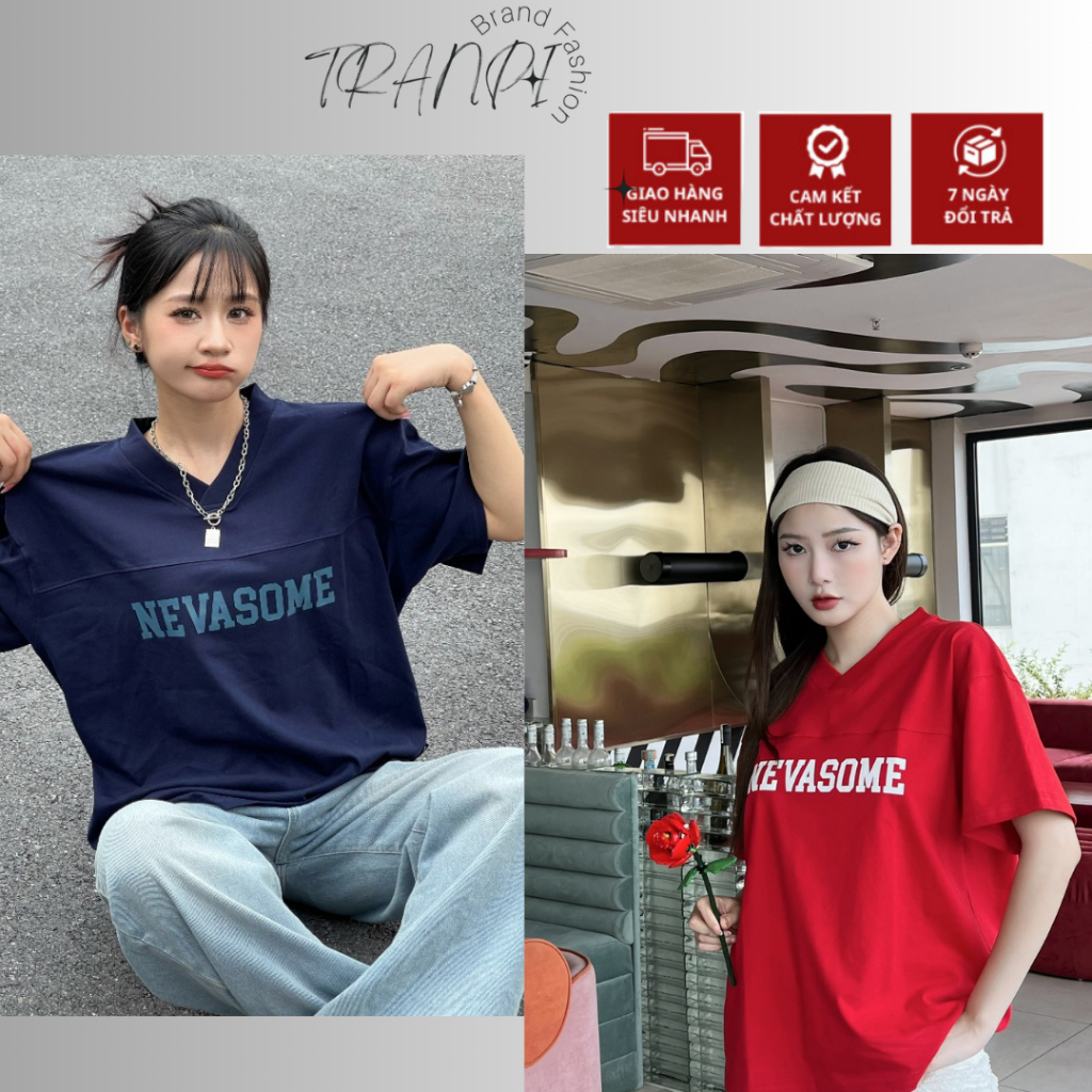 Áo phông nam nữ BOXY NEVASOME V-Neck Basic. Áo Thun Nam Nữ Unisex From Rộng Chất Liệu Cotton Thoáng 