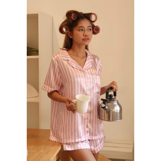  BOW PIJAMAS| Set pijama đồ bộ mặc ngủ tay ngắn vải lụa mềm mịn mát lạnh 