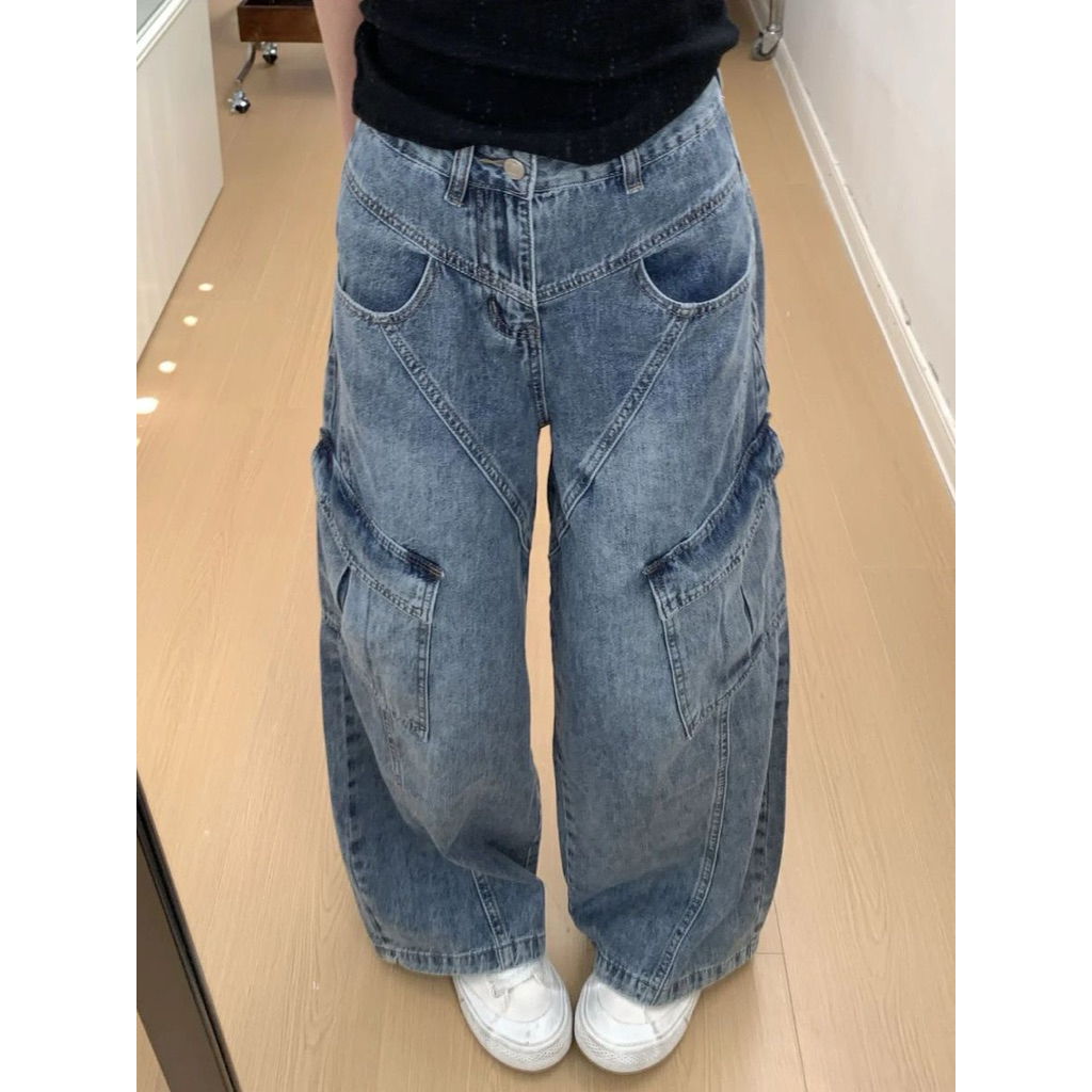 QUẦN JEANS NỮ ỐNG RỘNG TÚI HỘP PHONG CÁCH CARGO – QUẦN BAGGY JEAN Y2K CÁ TÍNH, DỄ PHỐI ĐỒ