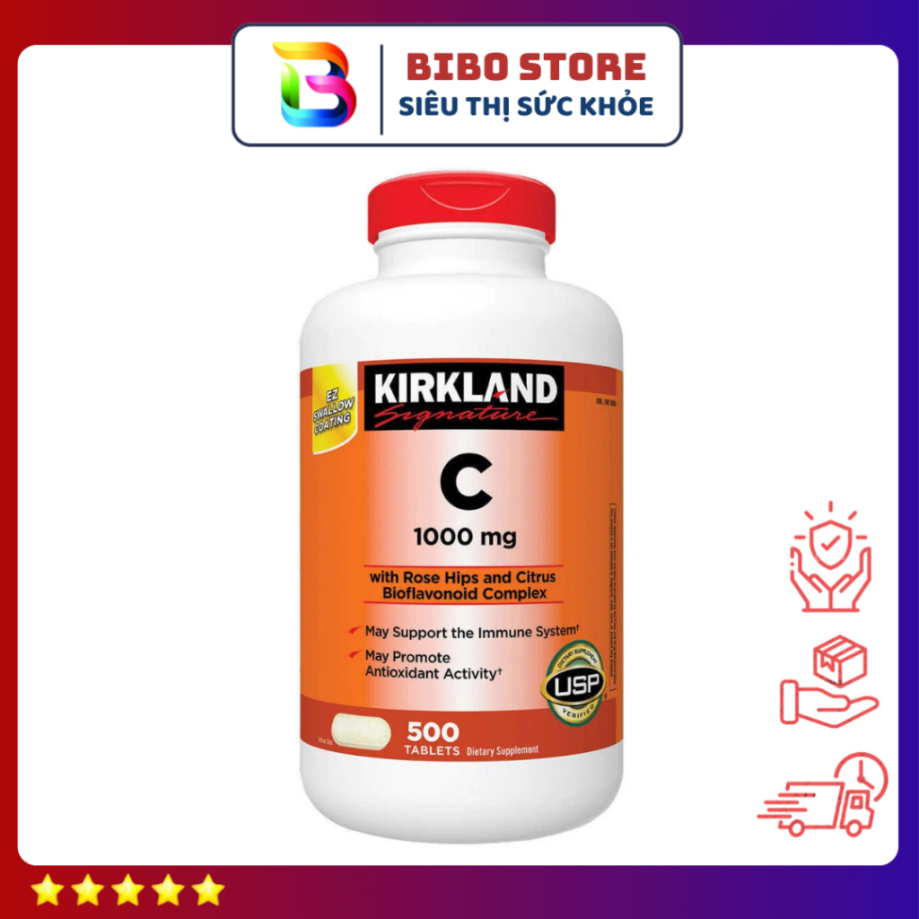 Viên Uống Bổ Sung Vitamin C 1000mg Kirkland Signature 500 viên của Mỹ