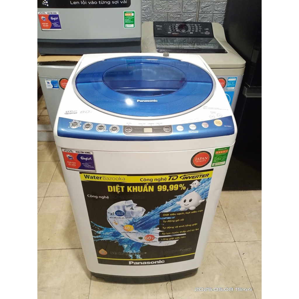 Máy giặt Panasonic inverter 8kg đã qua sử dụng, nguyên zin. Chat trước khi đặt hàng. Chỉ giao HCM và