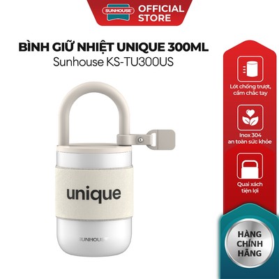 Bình giữ nhiệt Unique 300ml/400ml Sunhouse KS-TU300US/ KS-TU400UW - Inox 304 an toàn - Quai xách tiện lợi