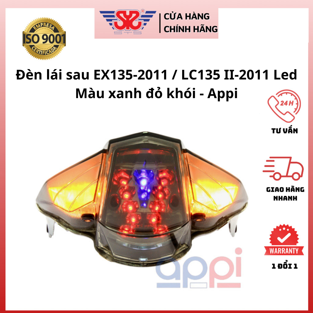 Đèn hậu EX135-2011 | Đèn lái sau LC135 II-2011 LED xanh đỏ khói chính hãng APPi 50C