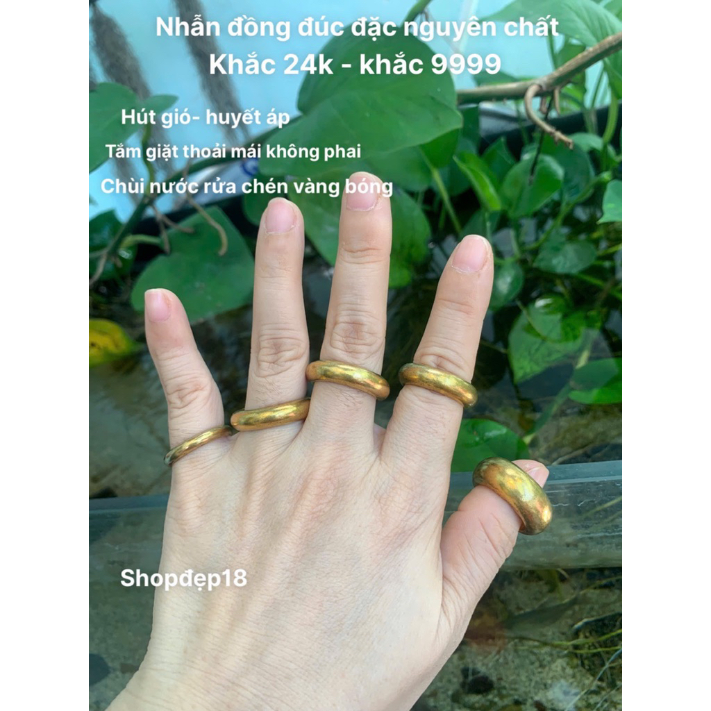 nhẫn đồng trơn đóng số nổi 24k và 9999-hút gió-huyết áp-không phai  #nhẫnđồng#nhẫn#nhẫn5chỉ#nhẫn5phâ