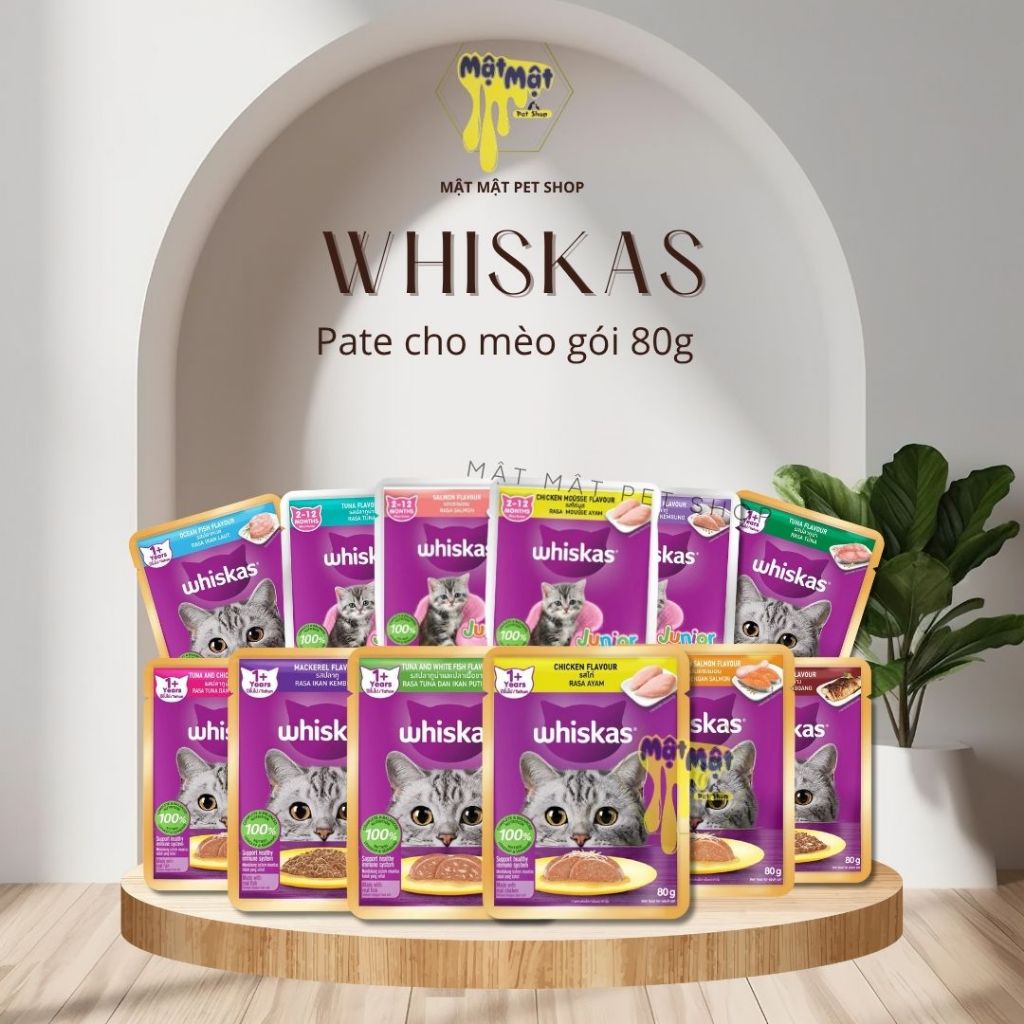Pate mèo Whiskas 80g ( Giao ngẫu nhiên)