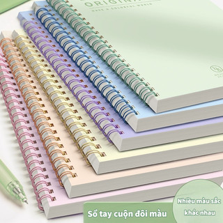  Sổ tay ghi chép A5 gáy xoắn 120 trang 60 tờ - Kẻ ngang - Chất liệu chống lóa bảo vệ mắt 
