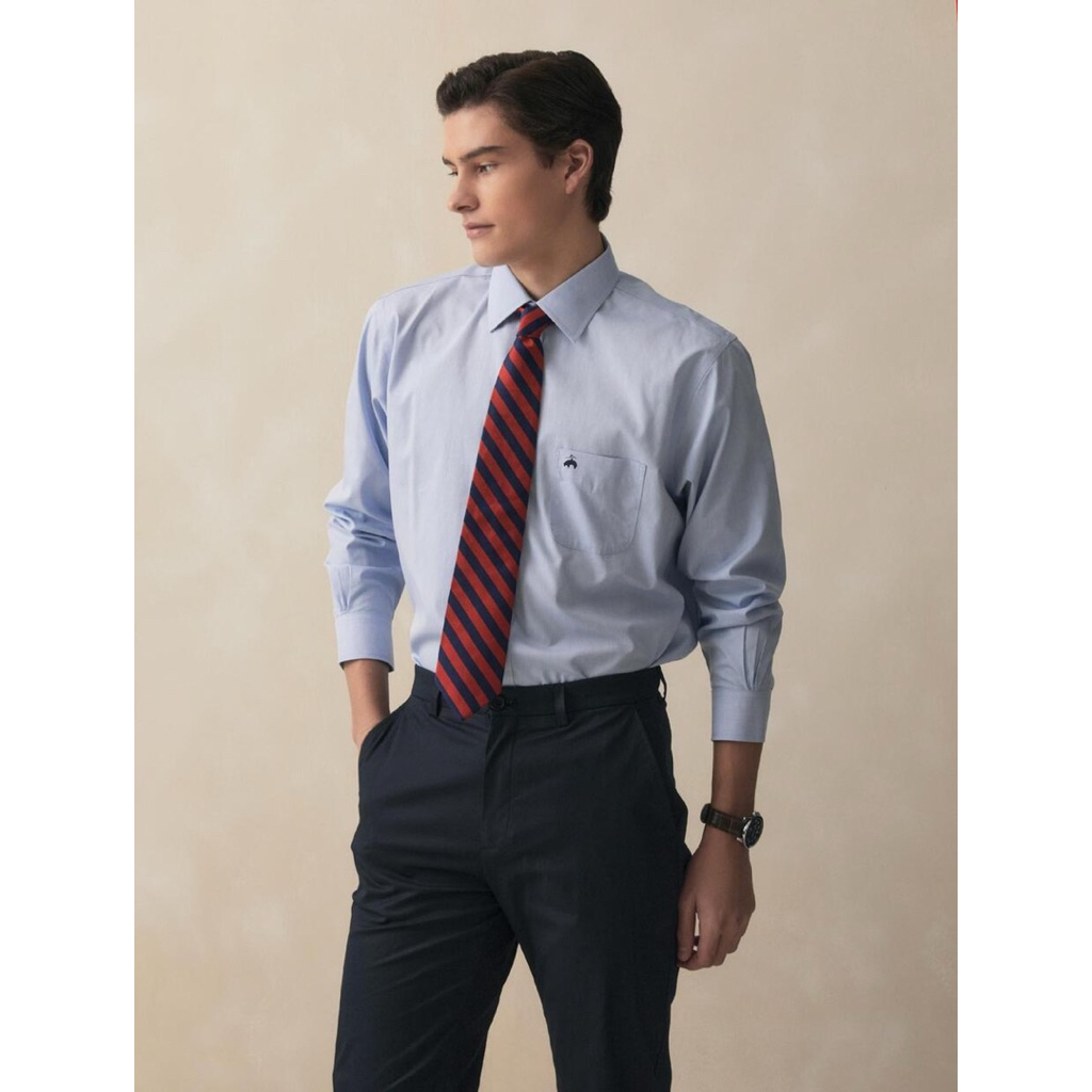 Áo Sơ Mi Nam Brooks Brothers Không Nhăn – Cotton Cao Cấp | xanh nhạt-cổ thường-M4