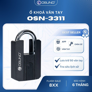 Ổ KHÓA VÂN TAY OSUNO [OSN-3311] Mở khoá bằng App- Vân tay- Chìa cơ