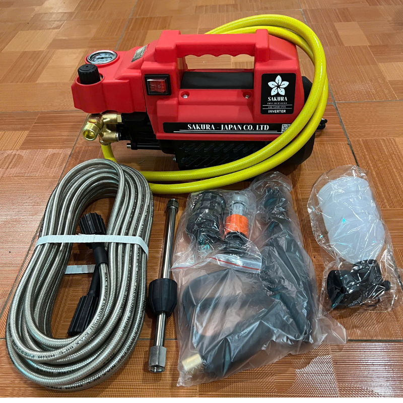 Máy rửa xe SAKURA 3800w có chỉnh áp, công nghệ cảm ứng từ chống giật chống cháy | BigBuy360 - bigbuy360.vn