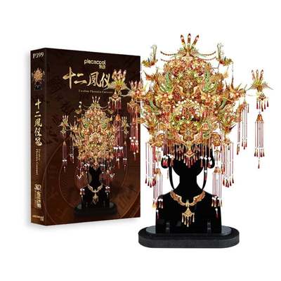 Mô Hình Kim Loại 3D Lắp Ráp Piececool Thập Nhị Phượng Nghi Quan (1071 mảnh) P399-GR – MP1302