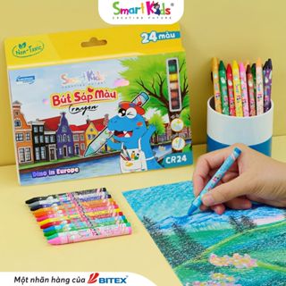 [MỚI VỀ] Bút sáp màu SMARTKIDS Dino In Europe 12/18/24 màu tô (CR22/ CR23/ CR24)