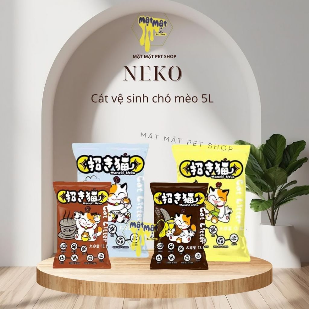 Cát mèo Nekko - Cát Vệ Sinh cho Mèo Thần Tài NEKKO 5L