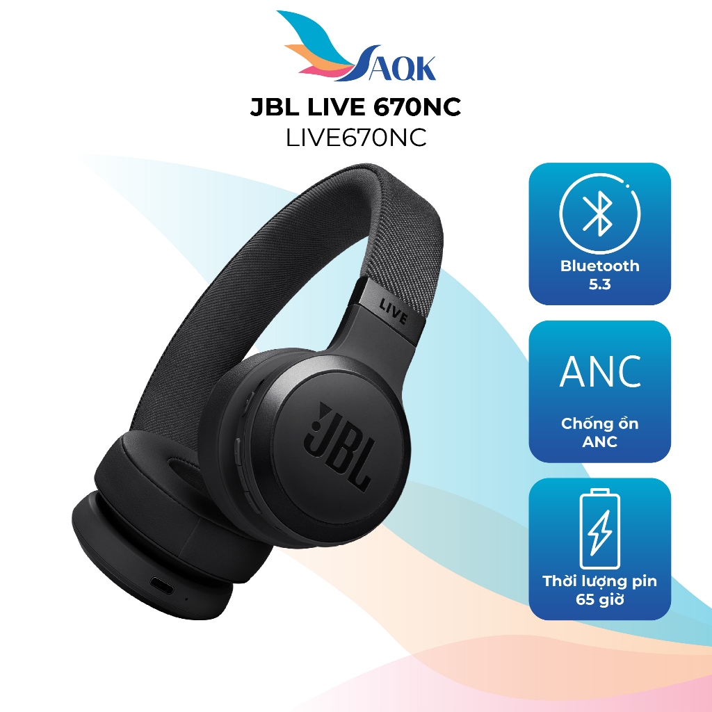 Tai nghe chụp tai Bluetooth JBL Live 670NC LIVE670NC - Hàng chính hãng