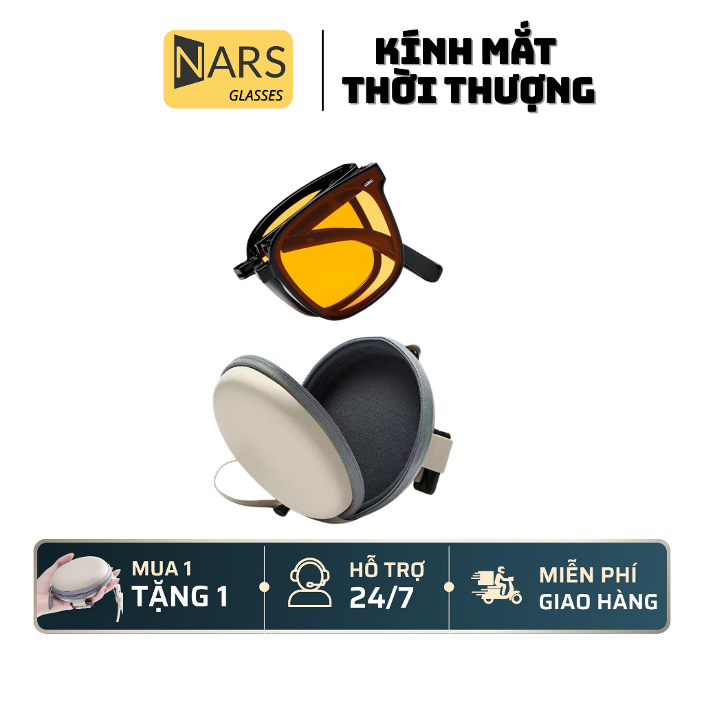 Kính râm nữ gập gọn thời trang, unisex, bảo vệ mắt UV400 – Mã G06