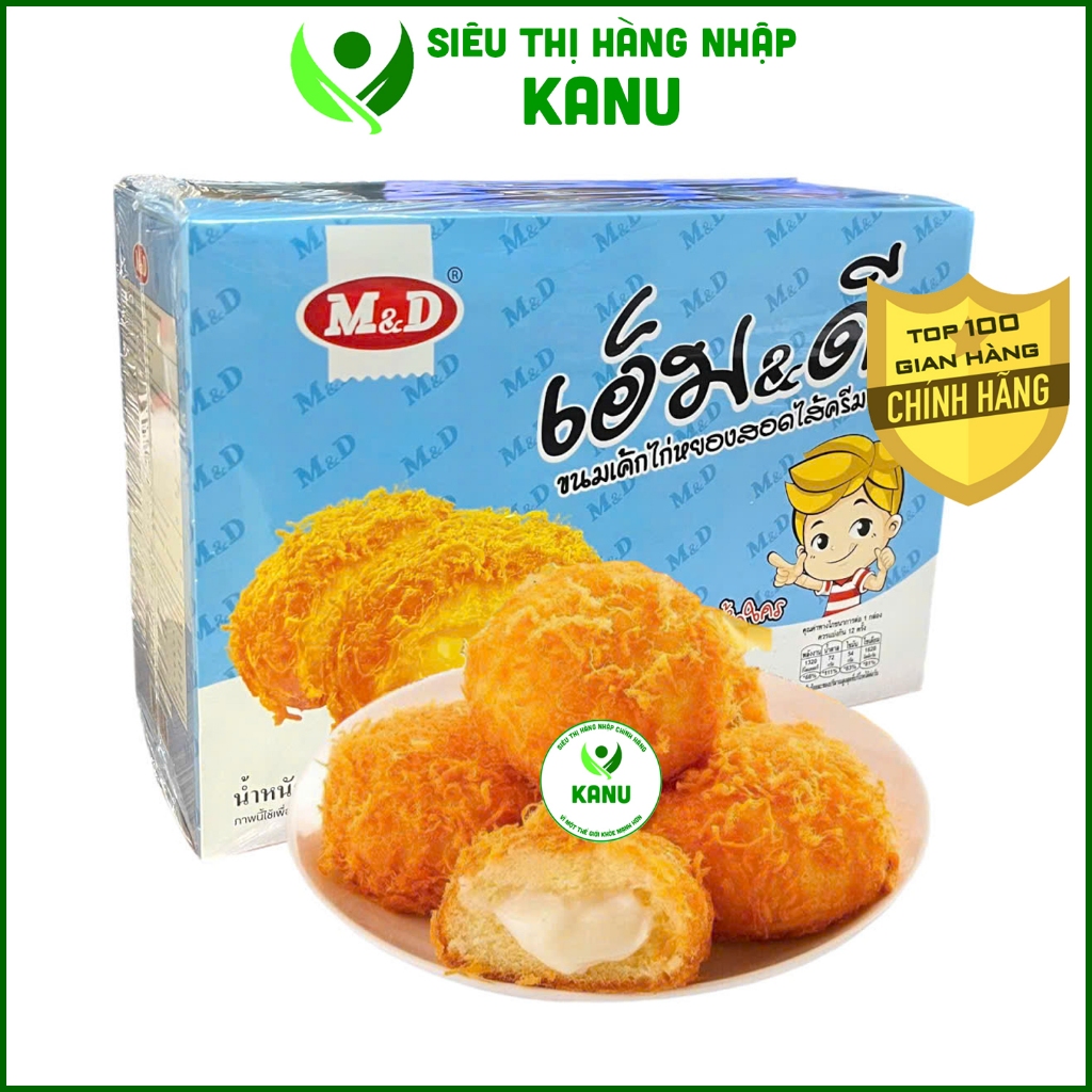 [HOT] Bánh bông lan chà bông gà nhân phô mai M&D Thái Lan 336g