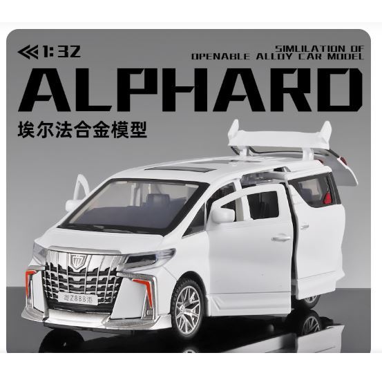 Mẫu Toyota Alpha HợP Kim 1:32 - âm thành, đèn đầy đủ.