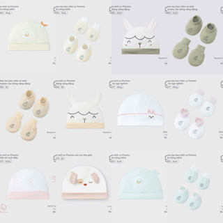 La Pomme Phụ Kiện Nón-Set Bao Tay Bao Chân La Pomme Mềm Mại, Mịn Màng Cho Bé Từ Sơ Sinh Nhiều Mẫu Chính Hãng