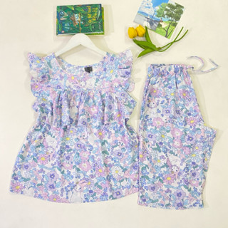 42-75kg Bộ lanh / bộ tole NỮ VNXK F21 Áo bèo ngực Tay cánh tiên quần lửng