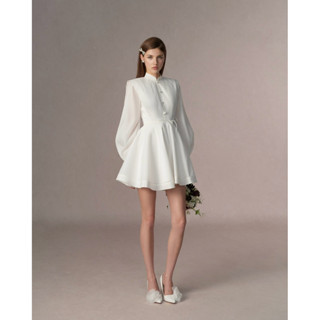  đầm tay phồng dáng xoè cổ cao kín đáo - Liliana dress - RED BEAN 