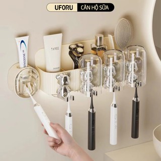 Kệ Để Bàn Chải Đánh Răng Kèm Bộ Nhả Kem [TẶNG CỐC] Chính Hãng UFORU Chất Liệu Nhựa PET Cao Cấp - UFM193