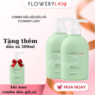 Dầu gội, dầu xả kiềm dầu muối biển hương nước hoa Flowery LADY 500ml