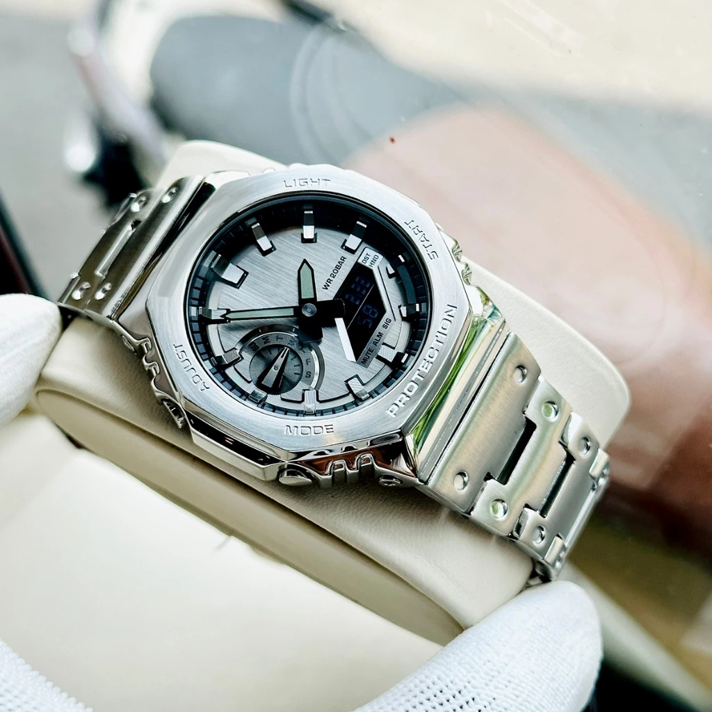 Đồng hồ nam GM-2100 Dây Thép Cao Cấp, Đồng Hồ Thể Thao Chống Nước, Chống Sốc Autolight, Giờ Quốc Tế