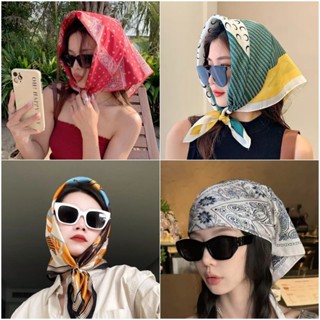 Khăn lụa vuông mềm 70x70 Có thể dùng làm khăn quàng cổ, băng đô, tết ​​tóc Đa chức năng SJ1001