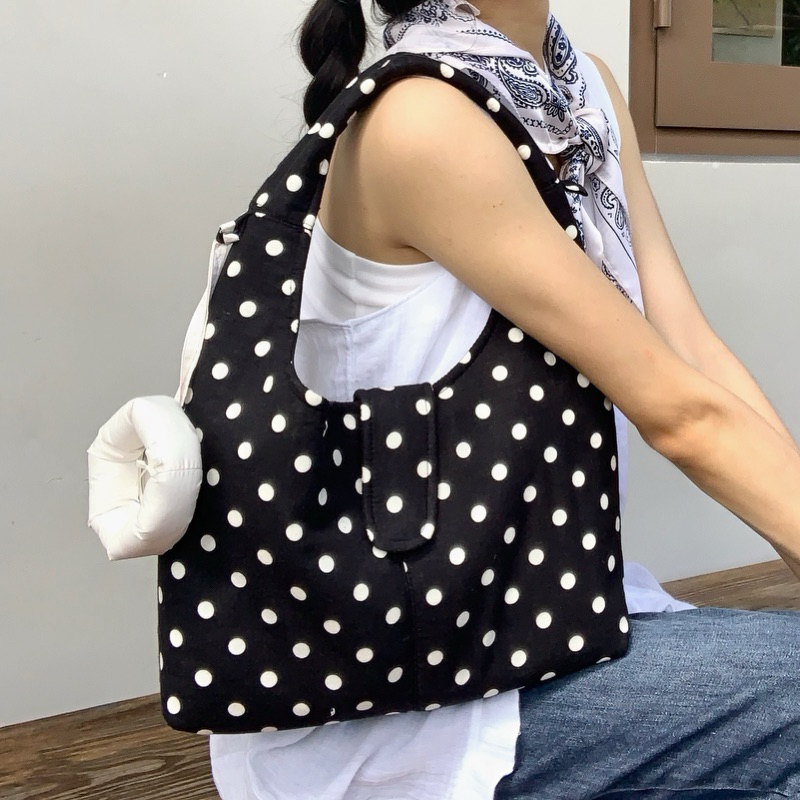  Túi chấm bi đeo vai BI TRÒN polka dot bag _Mọt handmade 