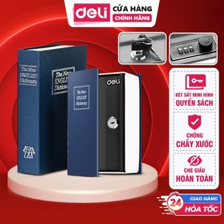  Hộp Đựng Tiền Dạng Cuốn Sách Deli Két Sắt Mini Bảo Vệ Tài Liệu Tài Sản An Toàn Bảo Mật Cho Gia Đình 