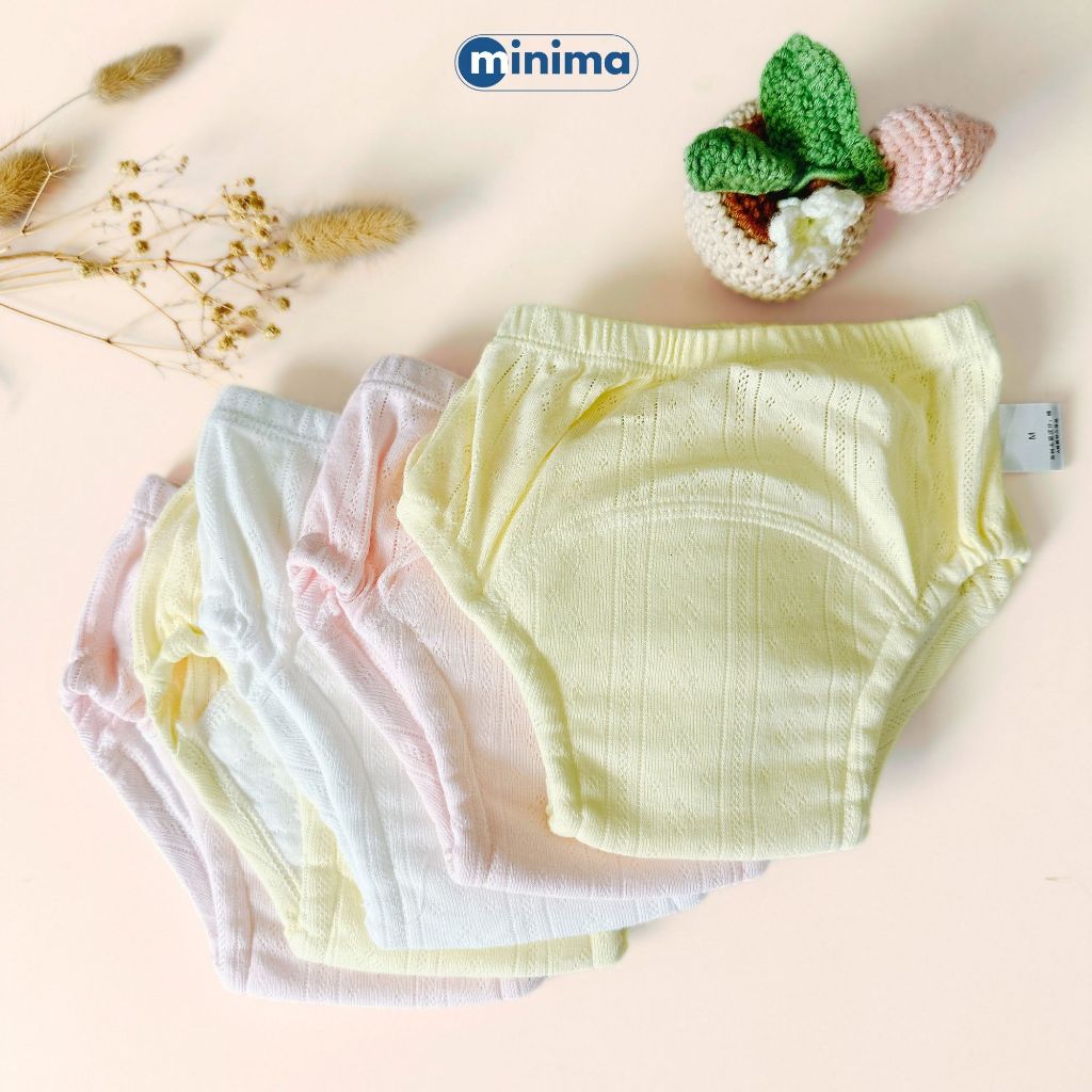 Quần Tập Bỏ Bỉm Minima Cho Bé 7–15kg – Vải Sợi Tre Thoáng Khí, Chống Hăm, Tái Sử Dụng