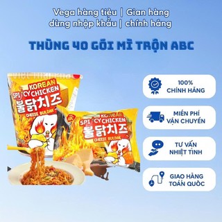   Combo 40 Gói  Mì Trộn Ăn Liền ABC Vị Gà Cay Phô Mai Kiểu Hàn Quốc Sợi Mì Dai Ngon Gói 80g 