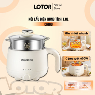 Nồi Lẩu Điện Có Xửng Hấp Đa Năng Dung Tích 1.8L Kèm Khay Hấp, Bảo Hành 12 Tháng