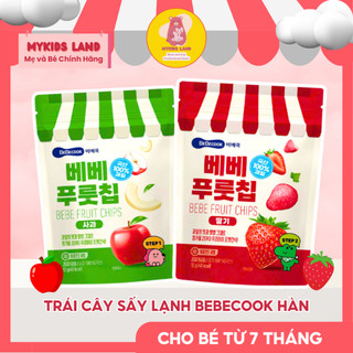   DATE T3.2026  Snack Trái Cây Sấy Lạnh Ăn Dặm BEBECOOK 12g 100% Trái Cây Hàn Quốc Vị Táo & Dâu Dành Cho Bé Từ 7 Tháng 