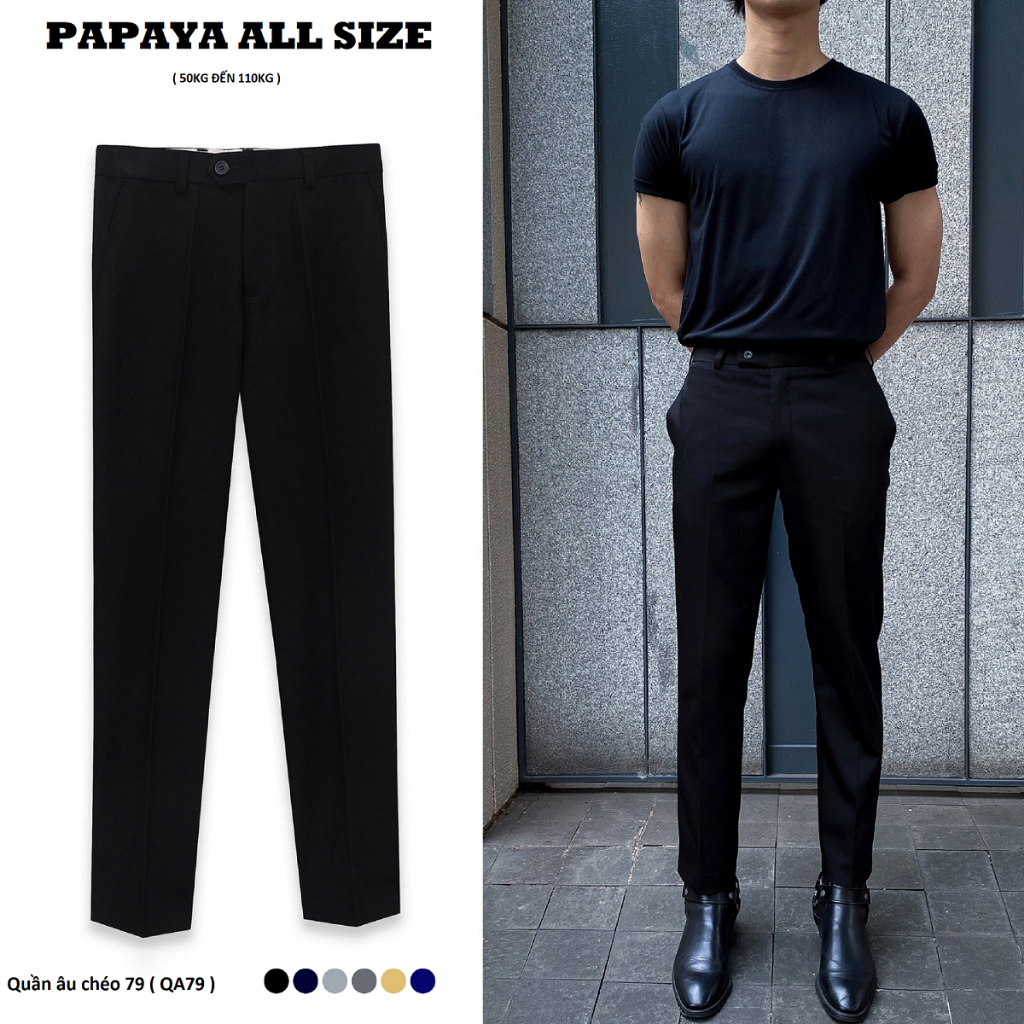 [ BIGSIZE UP TO 135KG ] Quần âu nam chất vải chéo 79 Luxury cao cấp siêu bền form slim fit. QA79
